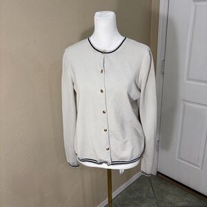 Lauren Ralph Lauren Womens Silk Blend Sweater Cardigan Sz M Career Accademia